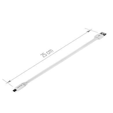 Кабель ColorWay USB - micro USB (M/M), 0.25 м, White (CW-CBUM-MUM25W) [603626]