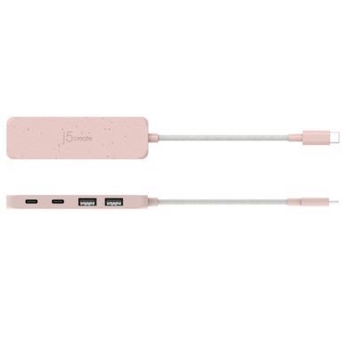 USB-хаб J5create 2 USB-A/2 USB-С Red (JCH342ER-N) [618217]