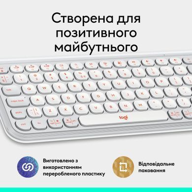 Клавiатура бездротова Logitech Pop Icon Keys Off White (920-013072) [606040]