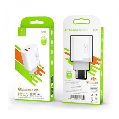 Зарядний пристрій SkyDolphin SC17 PD+QC3.0 (USB TYPE-Cx3A + USB TYPE-Ax3A) White (SDMZP-000110) [603293]