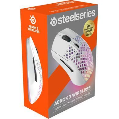 Мишка SteelSeries Aerox 3 Wireless Snow, RGB, 18000dpi., 6кн., біла (62608) [401285]