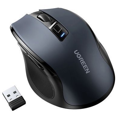 Мишка UGREEN 2.4GHz MU006, бездротова, Bluetooth, 4000dpi., 4кн.,Silence Design, Сіра (90855) [401226]