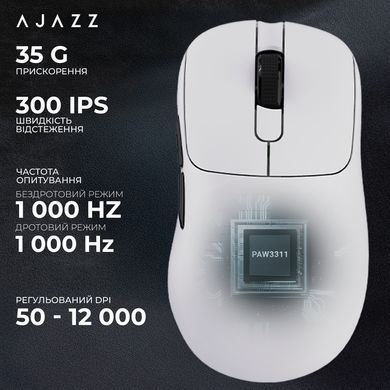 Миша бездротова Ajazz AJ179P MC White (AJ179P-MC-W) [617803]