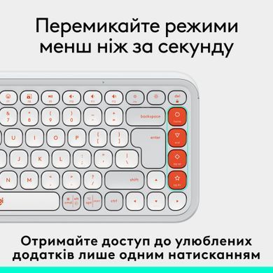 Клавiатура бездротова Logitech Pop Icon Keys Off White (920-013072) [606040]