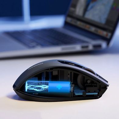 Мишка UGREEN 2.4GHz MU006, бездротова, Bluetooth, 4000dpi., 4кн.,Silence Design, Сіра (90855) [401226]