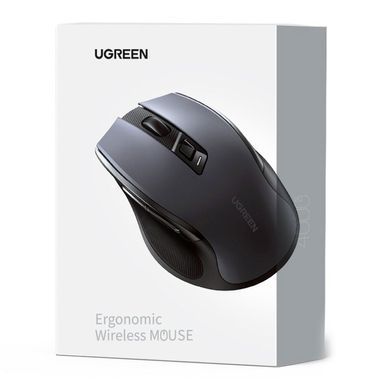 Мишка UGREEN 2.4GHz MU006, бездротова, Bluetooth, 4000dpi., 4кн.,Silence Design, Сіра (90855) [401226]