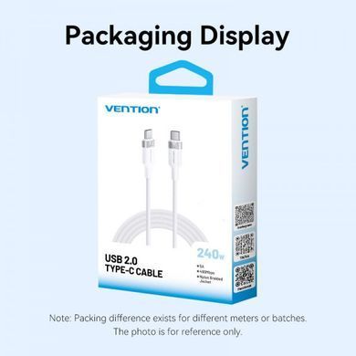 Кабель Vention USB Type-C - USB Type-C (M/M), 240W, 5A, 2 м, Gold (TRIJH) [604414]