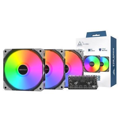 Набір із трьох вентиляторів для корпусу 120MM MONTECH (E28 ARGB 3 PACK (B)) [502819]