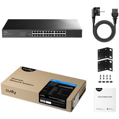 Комутатор Cudy, 24 портовий Gigabit Metal Switch, 19" RM (GS1024L) [403233]