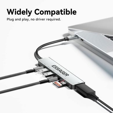 USB-хаб Essager QingHong 7 in 1 USB-C Hub (EHB07-QH0G-Z) [621636]