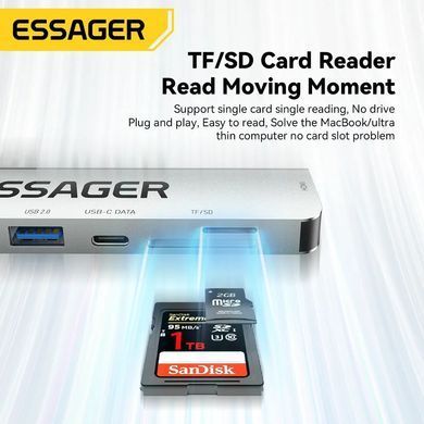 USB-хаб Essager QingHong 7 in 1 USB-C Hub (EHB07-QH0G-Z) [621636]