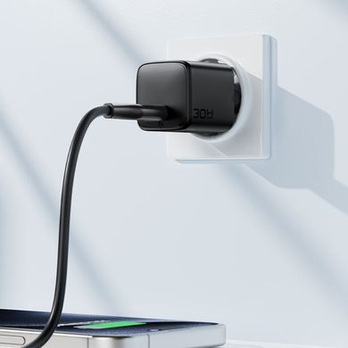 Зарядний пристрій 1xUSB-C 30W Gan A118 Fast Charger black Acefast (6974316284994) [404509]
