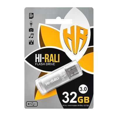 Флеш-накопичувач USB3.0 32GB Hi-Rali Rocket Series Silver (HI-32GB3VCSL) [618590]