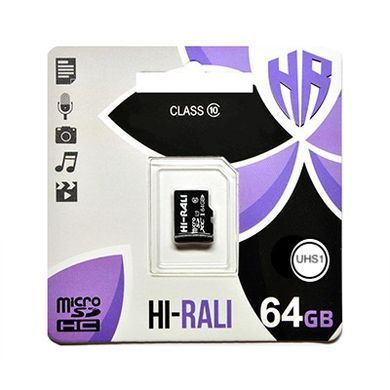 Карта пам`ятi MicroSDXC 64GB Class 10 Hi-Rali (HI-64GBSDCL10-00) [614237]