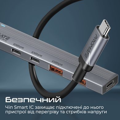 USB-хаб Promate USB Type-C 4-в-1 Grey (litehub-pro) [605154]