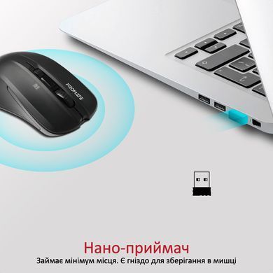 Миша бездротова Promate Contour Black (contour.black) [606761]