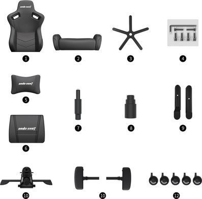 Крісло для геймерів Anda Seat Kaiser 2 Size XL Black (AD12XL-07-B-PV-B01) [612288]