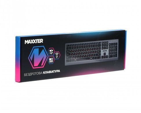 Клавiатура бездротова Maxxter Gray-Black (KBW-01G-UA) [606081]