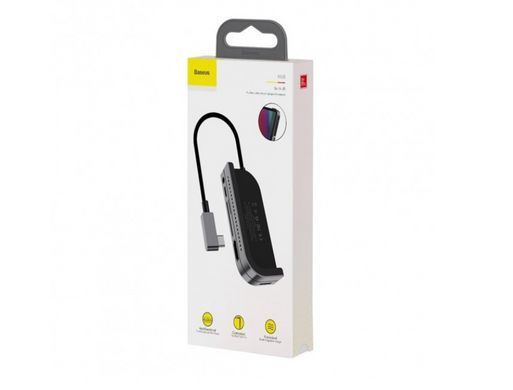 USB-хаб Baseus Bend Angle No.7 Multifunctional Type-C HUB Converter Dark gray (CAHUB-WJ0G) [802761]