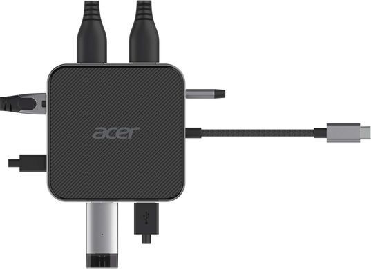 Хаб Acer USB-С > HDMI/DP/2xUSB-A3.2/USB-C/RJ45/mini-jack, 0.15м, чорний (HP.DSCAB.013) [108811]