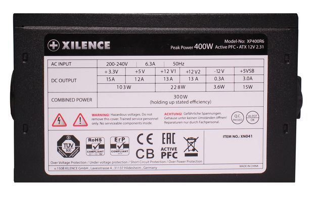 БЖ 400W Xilence Performance C, 120mm, ~85%, Retail Box (XP400R6) [403392]