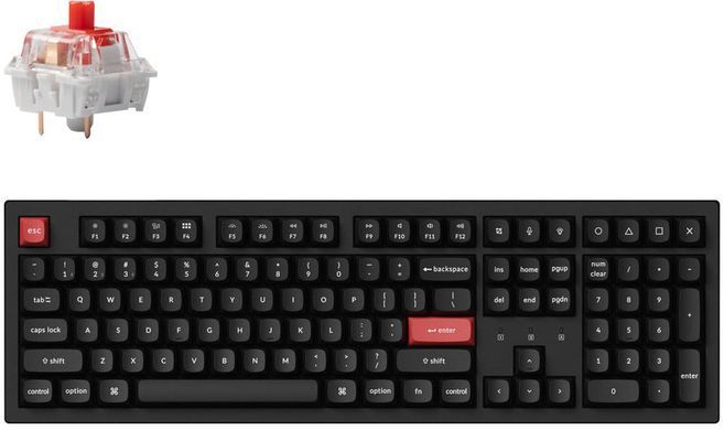Клавіатура механічна Keychron K10 PRO 100Key, K pro Red, WL/BT/USB-A, Hot-Swap, QMK, EN/UKR, RGB, чорний (K10P-H1-UA) [103675]