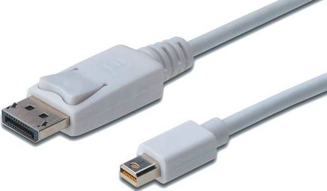 Кабель DIGITUS miniDisplayPort > DisplayPort (M/M), 2м, білий (AK-340102-020-W) [109459]