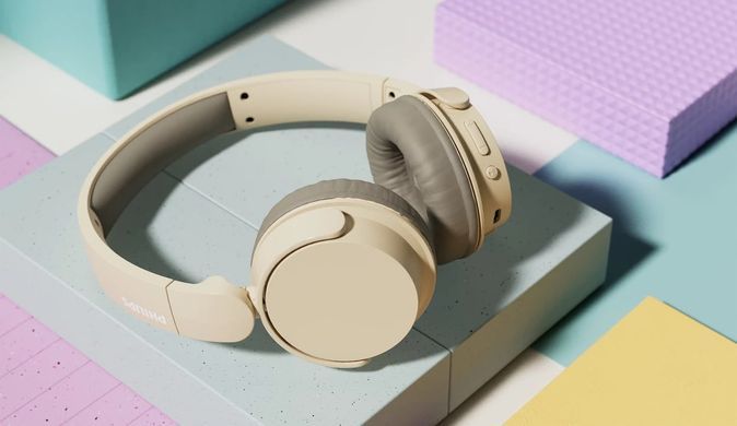 Навушники On-ear Philips TAH3209 BT 5.3, Wireless, Mic, Бежевий (TAH3209BG/00) [107443]