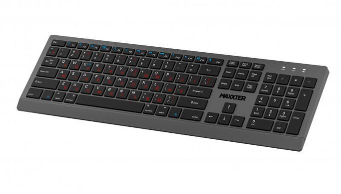 Клавiатура бездротова Maxxter Gray-Black (KBW-01G-UA) [606081]