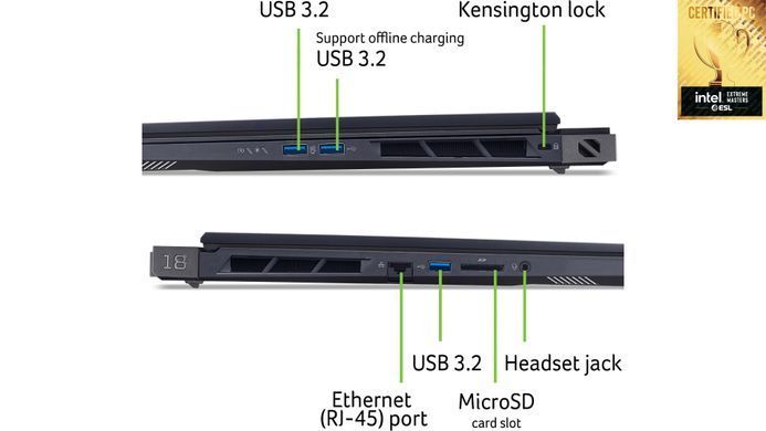 Ноутбук Acer Predator Helios 18 PH18-73 18" WQXGA IPS, Intel U9-275HX, 64GB, F2TB, NVD5080-16, Win11P (NH.QVYEU.008) [101454]