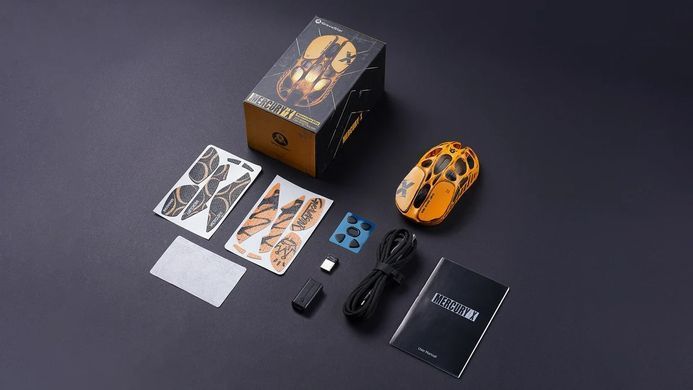 Миша GravaStar Mercury X, BT/WL/USB-A, RGB, Battle-Worn Yellow (GS_X_YLW) [113692]