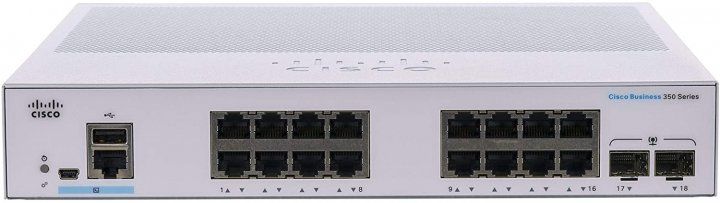Cisco Комутатор CBS350 Managed 16-port GE, 2x1G SFP (CBS350-16T-2G-EU)