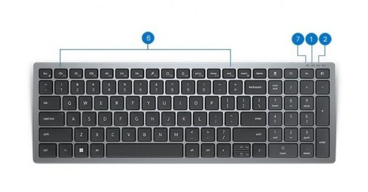 Клавіатура Dell Compact Multi-Device Wireless Keyboard - KB740 - Russian(QWERTY) (580-AKOZ) [103574]