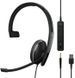 Гарнітура комп'ютерна моно On-Ear EPOS ADAPT 135T USB II, 3.5мм/USB, односпрямований, сертифікат Microsoft Teams, 1.8м, Чорний (1000900) [107181], фото 2