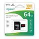 Карта пам`ятi MicroSDHC 64GB UHS-I Class 10 Apacer + SD adapter (AP64GMCSX10UB-R) [606994], фото 2