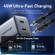 Зарядний пристрій 2xUSB-C 45W PD3.0/QC/GaN + USB-C cable М-М чорний Vention (TZ-FCDH0-EU) [405460], фото 8