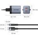 Зарядний пристрій 2xUSB-C 45W PD3.0/QC/GaN + USB-C cable М-М чорний Vention (TZ-FCDH0-EU) [405460], фото 3