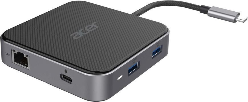 Хаб Acer USB-С > HDMI/DP/2xUSB-A3.2/USB-C/RJ45/mini-jack, 0.15м, чорний (HP.DSCAB.013) [108811]