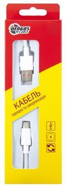Кабель Dengos USB - USB Type-C (M/M) 1 м White (PLS-TC-6A-WHITE) [604232]