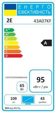 Телевізор 43" 2E LED FHD 60Hz Smart Google TV Black (2E-43A07KF) [102203]
