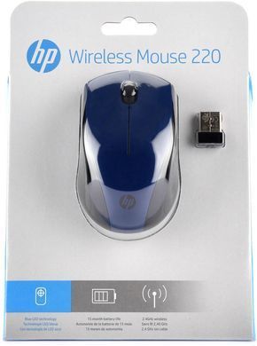 Мишка бездротова HP 220, 3 кн., 1600 dpi, синя (7KX11AA) [401178]