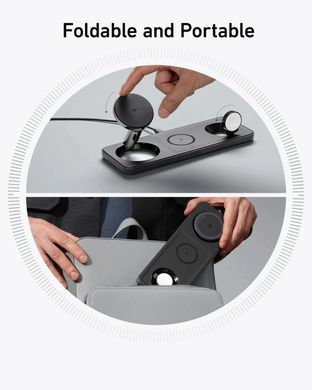 Бездротовий зарядний пристрій Anker MagGo Wireless Charging Station 15W 3-in-1 Pad Black (B25M1311) [201914]