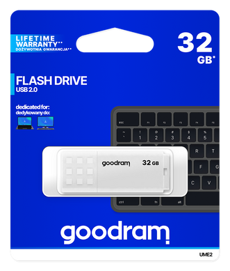 USB Flash GoodRAM 32GB USB 2.0 UME2 White, Retail (UME2-0320W0R11) [403884]