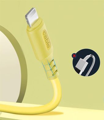 Кабель ColorWay USB - Lightning (M/M), soft silicone, 2.4 А, 1 м, Yellow (CW-CBUL043-Y) [614904]