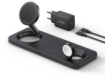 Бездротовий зарядний пристрій Anker MagGo Wireless Charging Station 15W 3-in-1 Pad Black (B25M1311) [201914]