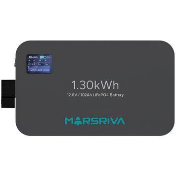 Акумуляторна батарея Marsriva LiFePO4, 12.8V/102Ah, 1.30kWh, настінне кріплення (MR-LFP12-100-WMD) [405328]