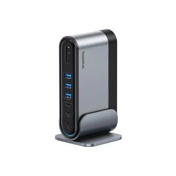 USB-хаб Baseus UnionJoy 17-Port Triple-Display Docking Station Space Grey（USB-C to HDMI4K@60Hz*2+DP4K@60Hz*1+USB3.0*3+USB-C3.0*2+USB2.0*2+PD*1+PC*1+ (B00532304811-00) [805335]