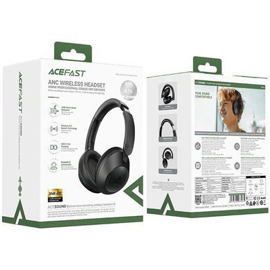 Гарнітура Acefast H3 ANC, Bluetooth+3,5мм, Black (6974316283485) [401947]