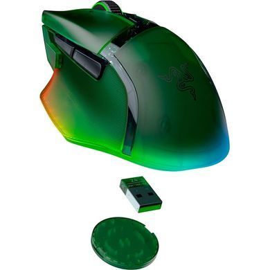 Миша Razer Basilisk V3 Pro 35K, RGB, USB-A/WL/BT, Phantom Green Ed. (RZ01-05240300-R3G1) [113225]
