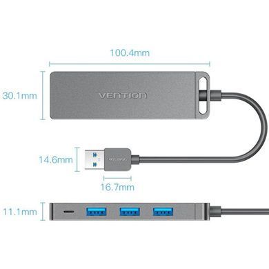 Хаб USB 3.0 -> 4xUSB-A 3.0, 5Gbps, Black Vention (CHLBB-SCB) [404598]